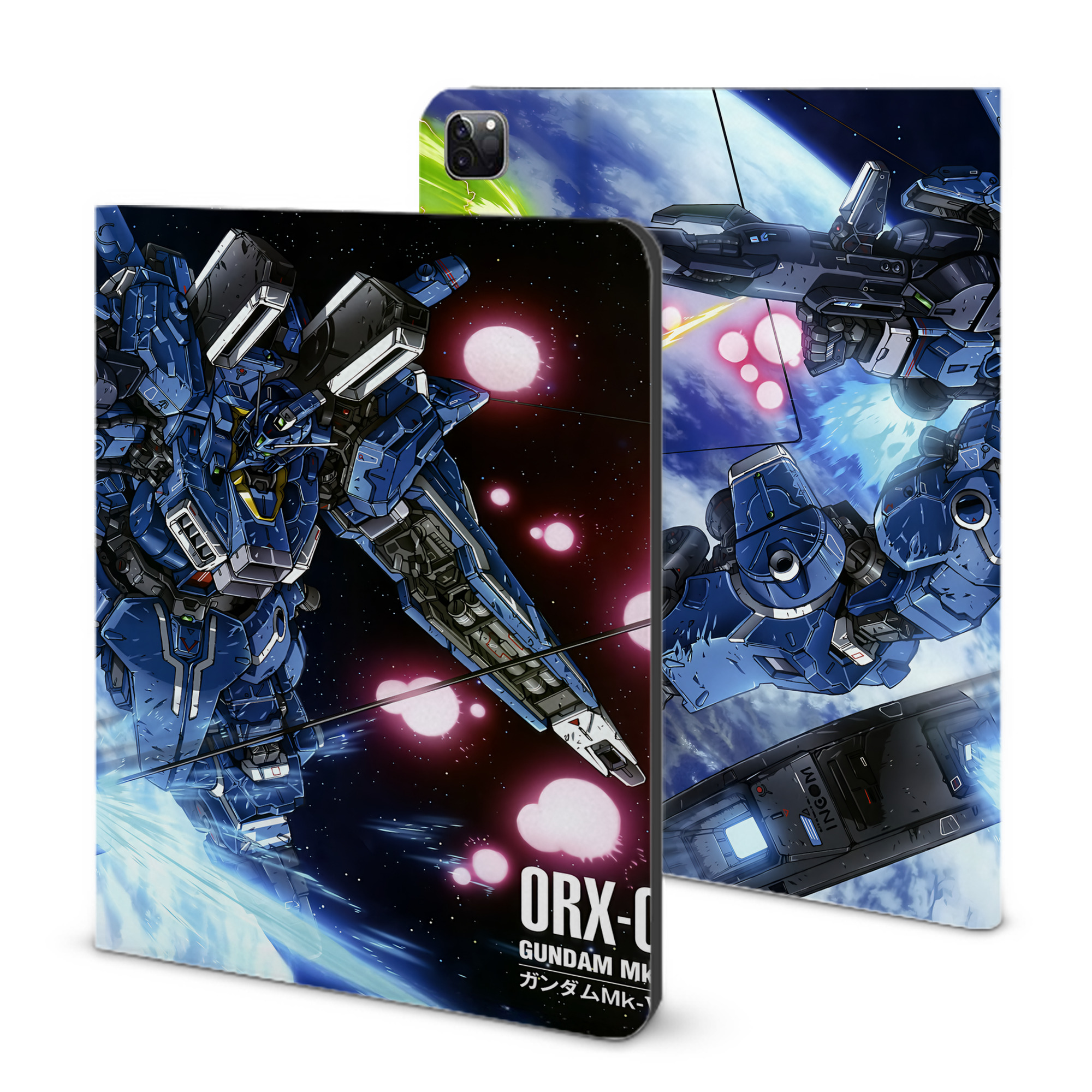 （画像用） 機動戦士ガンダム Mobile Suit Gundam IPad ケース ブック型 PUレザー TPU 耐衝撃 軽量 薄型 ペン収納なし 全面保護 IPad 各モデル対応